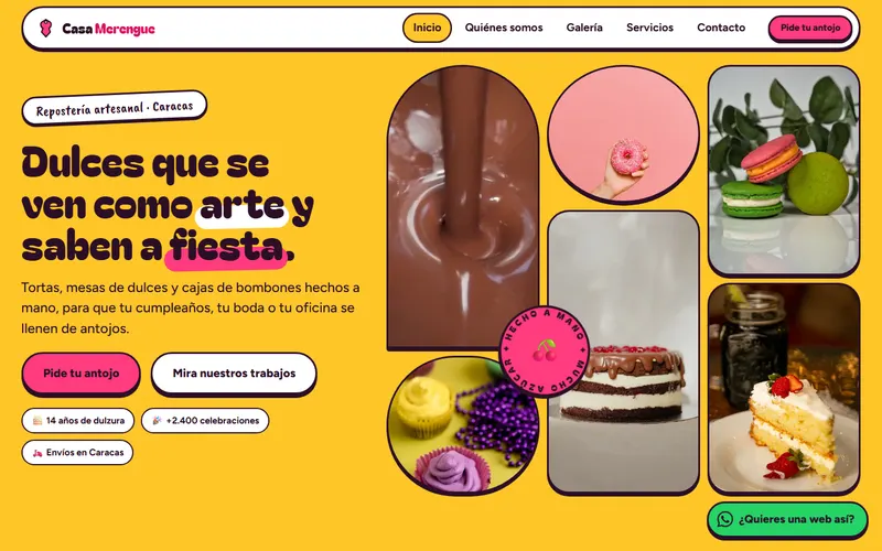 Web modelo de una dulcería artesanal con SEO local